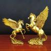 25см/16см Ангел с крыльями и летающий конь на красочных облаках Бронзовая статуэтка