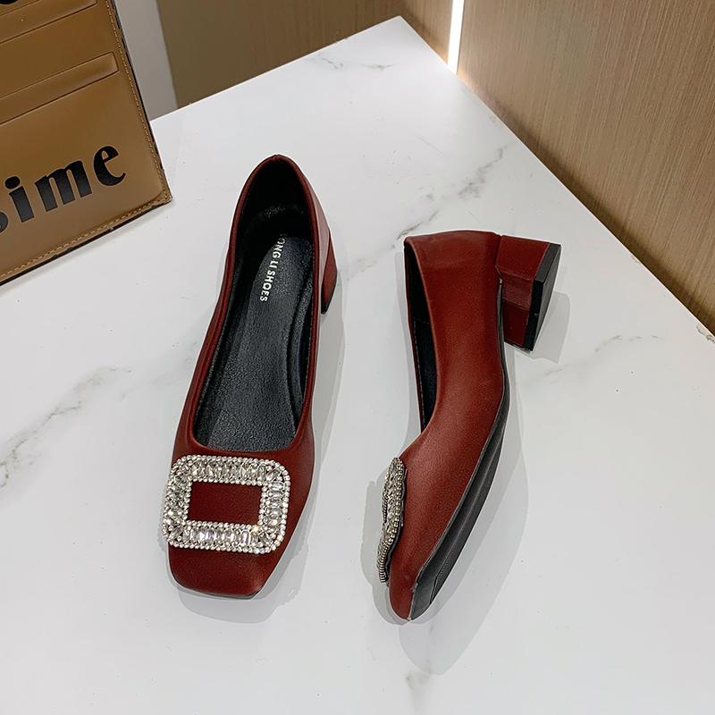 Модные свадебные туфли невесты, женские туфли-лодочки 2024 года, роскошные атласные туфли со стразами, квадратный носок, толстый каблук, свадебные шелковые туфли для невесты