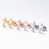 Серьги из нержавеющей стали "Танцующая девушка": Корейский стиль, Милые мини-гвоздики для ушей