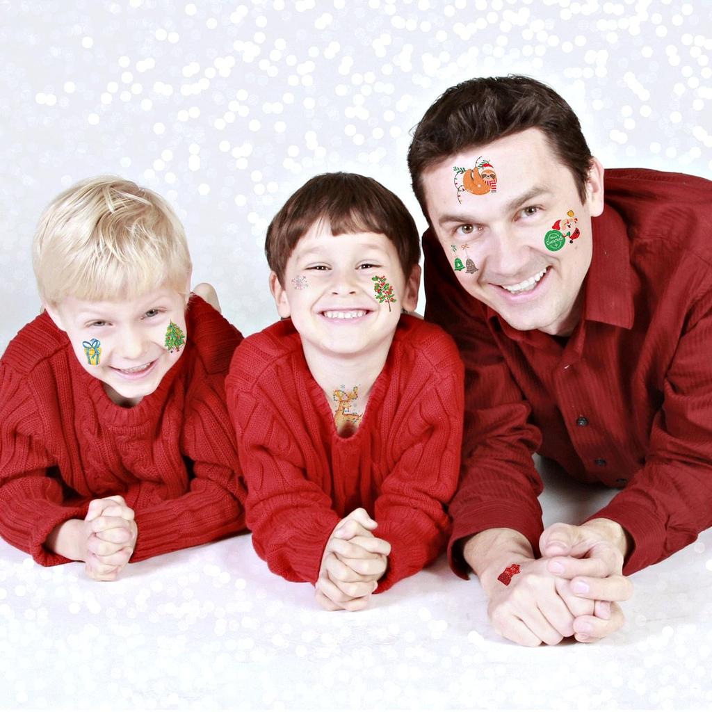 FANOSHONLTD наклейки для татуировок Рождественские блестки для детей Милые наклейки для лица 16 рук Шея Грудь Руки Ноги Дети День рождения Поощрительные наклейки Косплей