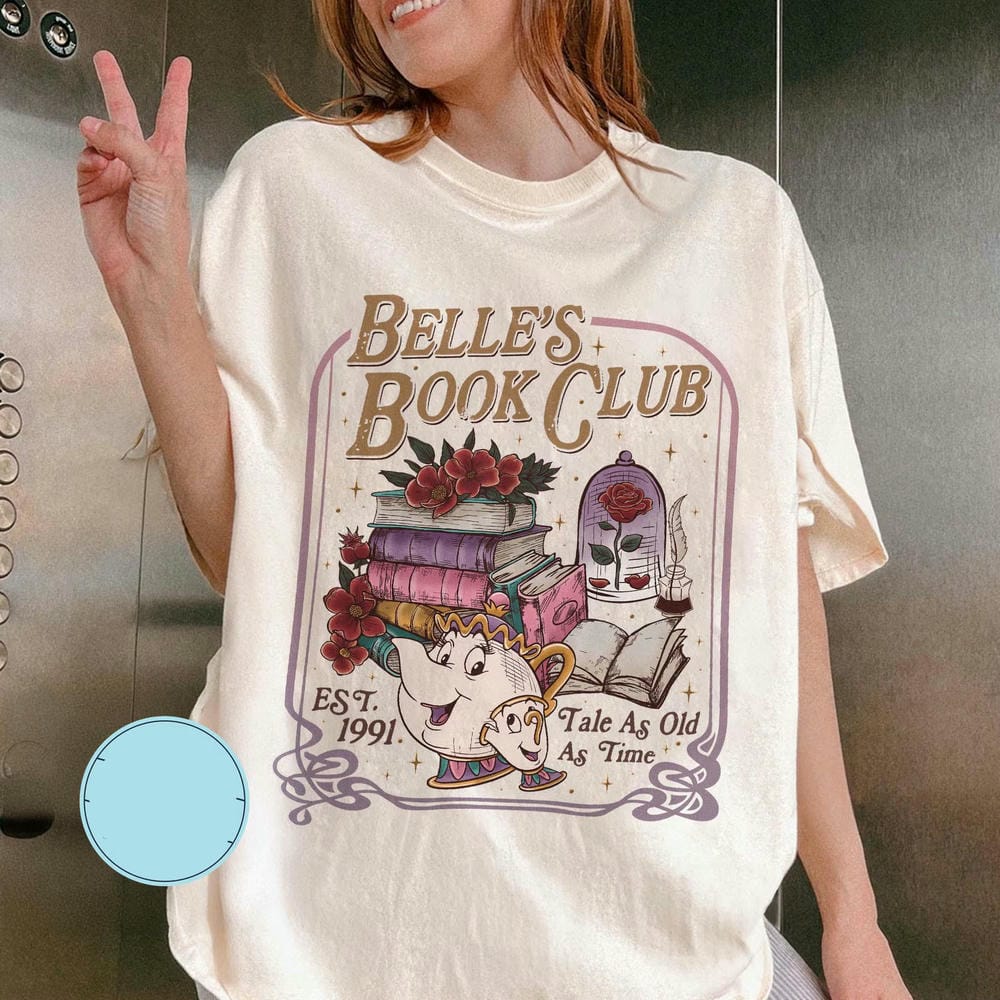 Vintage Belles Book Club For Women Tale As Old As Time Belles Book Cafe Print Unisex Shirt Unisex Tee Fantasy Apparel Y2K Top