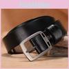 Premium Twolayer Leather Belt For Men With Alloy Pin Buckle And Modern Square Pattern For Work And Leisure