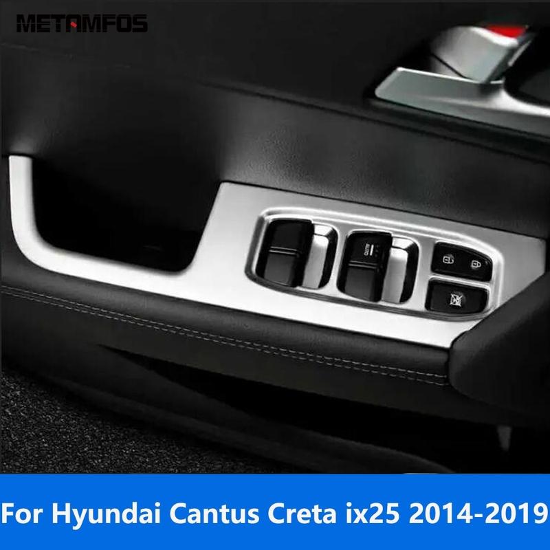 Window Lift Switch Cover Trim For Hyundai Cantus Creta ix25 2014-2018 Matte Interior Armrest Frame Accessories Car Styling