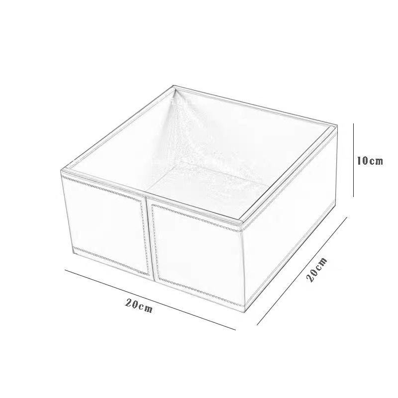 Stackable PU Leather Storage Box, Foldable Desktop Organizer Bin for Office & Home, Minimalist Cube for Makeup Cosmetics Station