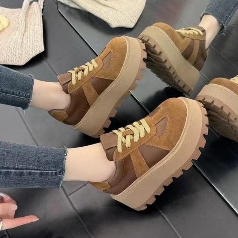 Модные туфли на плоской подошве из замши, повседневные кроссовки, спортивная обувь, новинка, туфли на высоком каблуке, женская обувь для зимы 2025 года, тренд, бег, путешествия, Zapatos Mujer