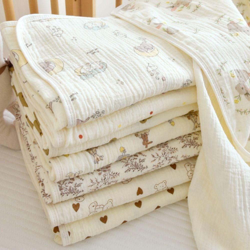 Soft Texture Infant Hooded Towel Wrap Blanket Bear Printed Baby Swaddle Cloth  Baby Wrapping