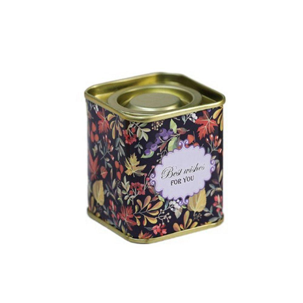 Квадратная жестяная коробка для чая, маленькая металлическая банка для чая, винтажный чай