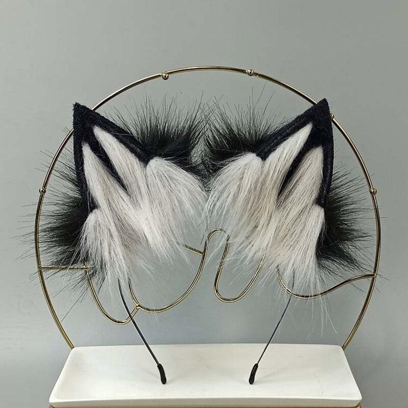 Милый меховой пушистый волчий хвост, регулируемый ремень, повязка на голову, вечерние рождественский костюм, реквизит, забавный косплей, Рождество аниме