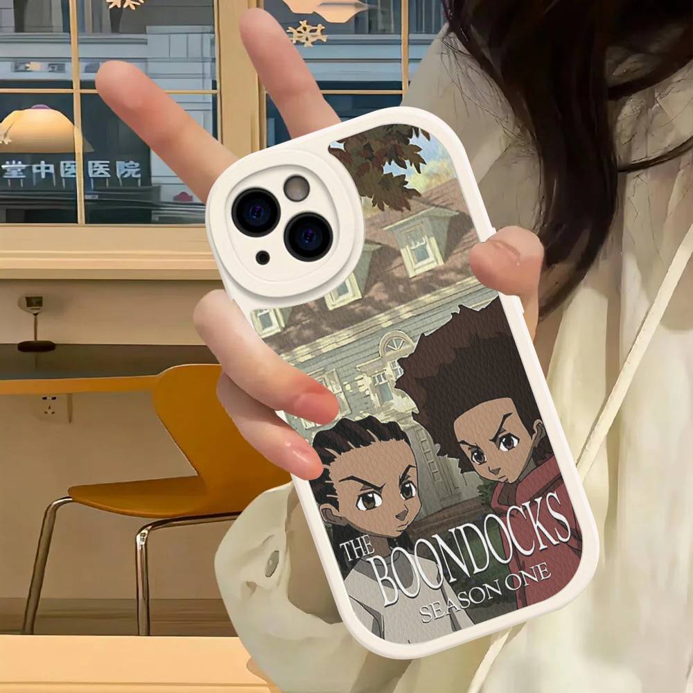 Cartoon The Boondocks Phone Case For IPhone 16 15 14 13 12 11 Pro Max Plus Leather Cover