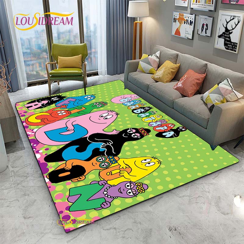 Barbapapa Cartoon Anime Carpet for Living Room Sofa Coffee Table Bedroom Rug Kitchen Kids Door unslip floor Mat Birthday gift