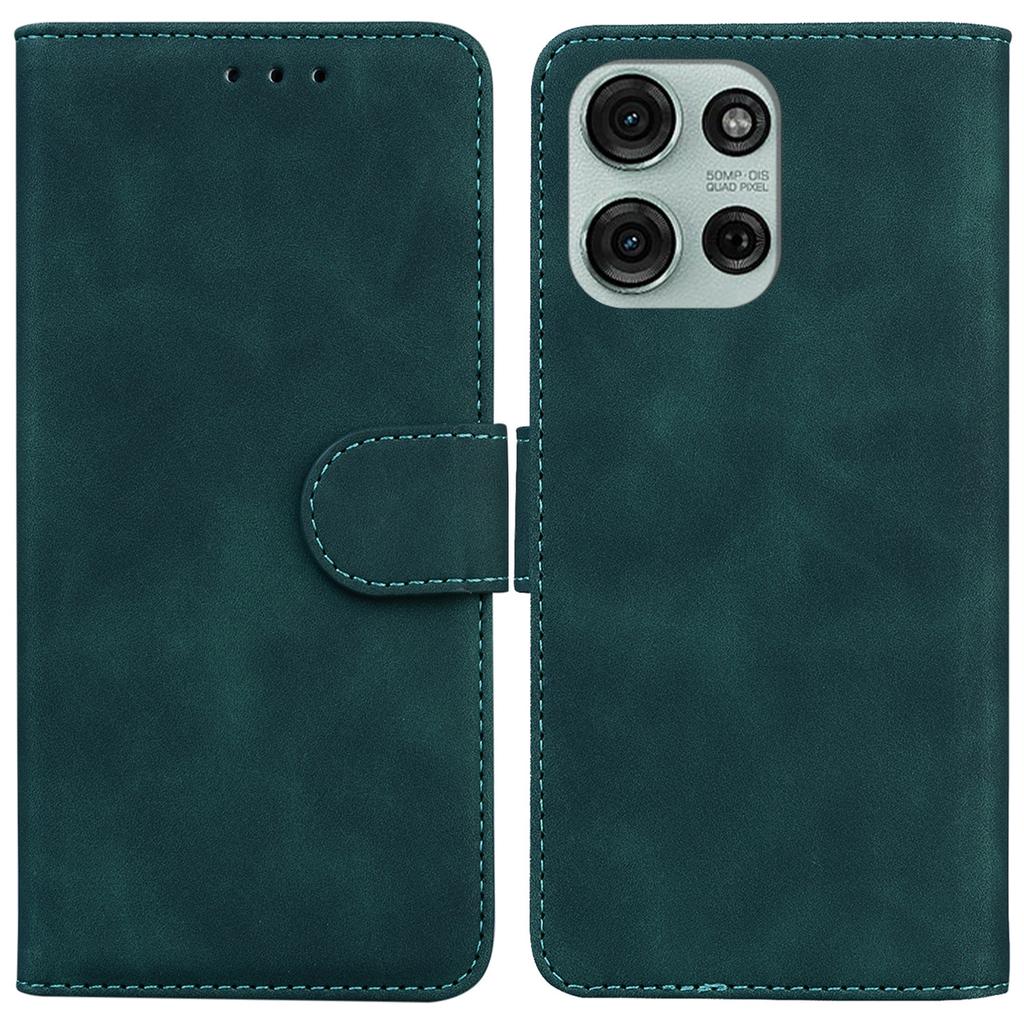 For Motorola Moto G75 5G Case Solid Color Leather Wallet Phone Cover