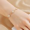 DIEYURO 316L Stainless Steell  White Flower Bracelet For Womens New Concise Trend Non-fading Flowers Hand Chain Jewelry Gift