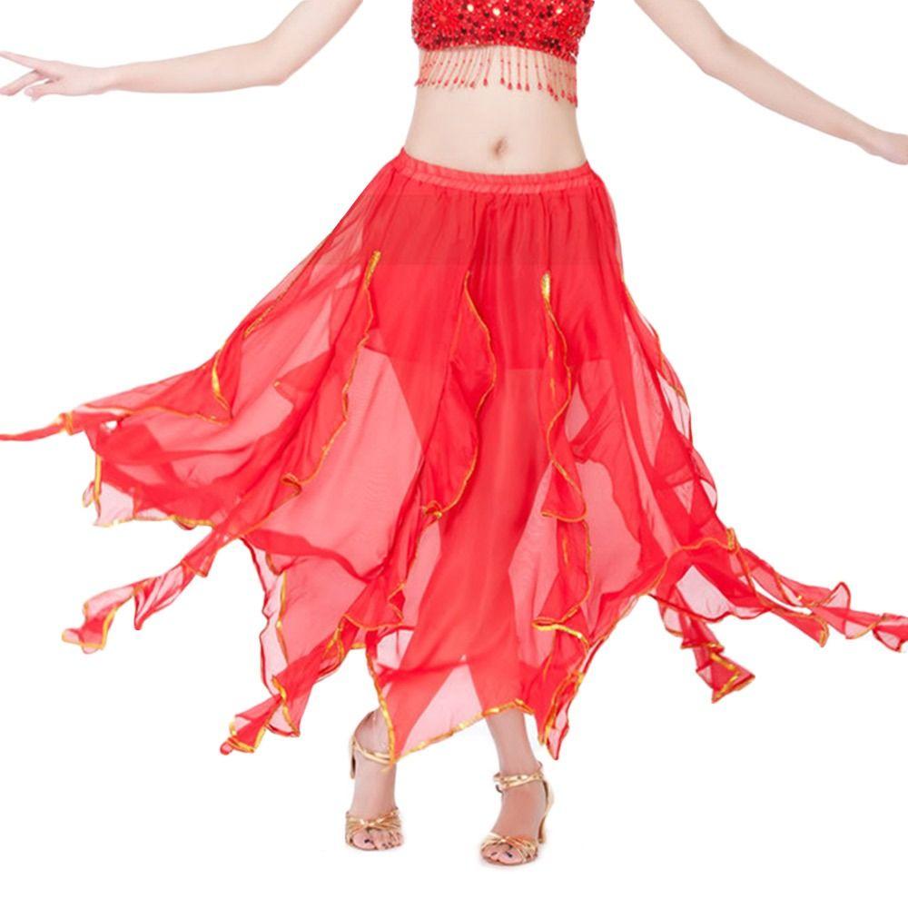Женская блестящая юбка-солнце, юбка для танцев, юбка для танца живота, испанская юбка, костюмы для выступлений