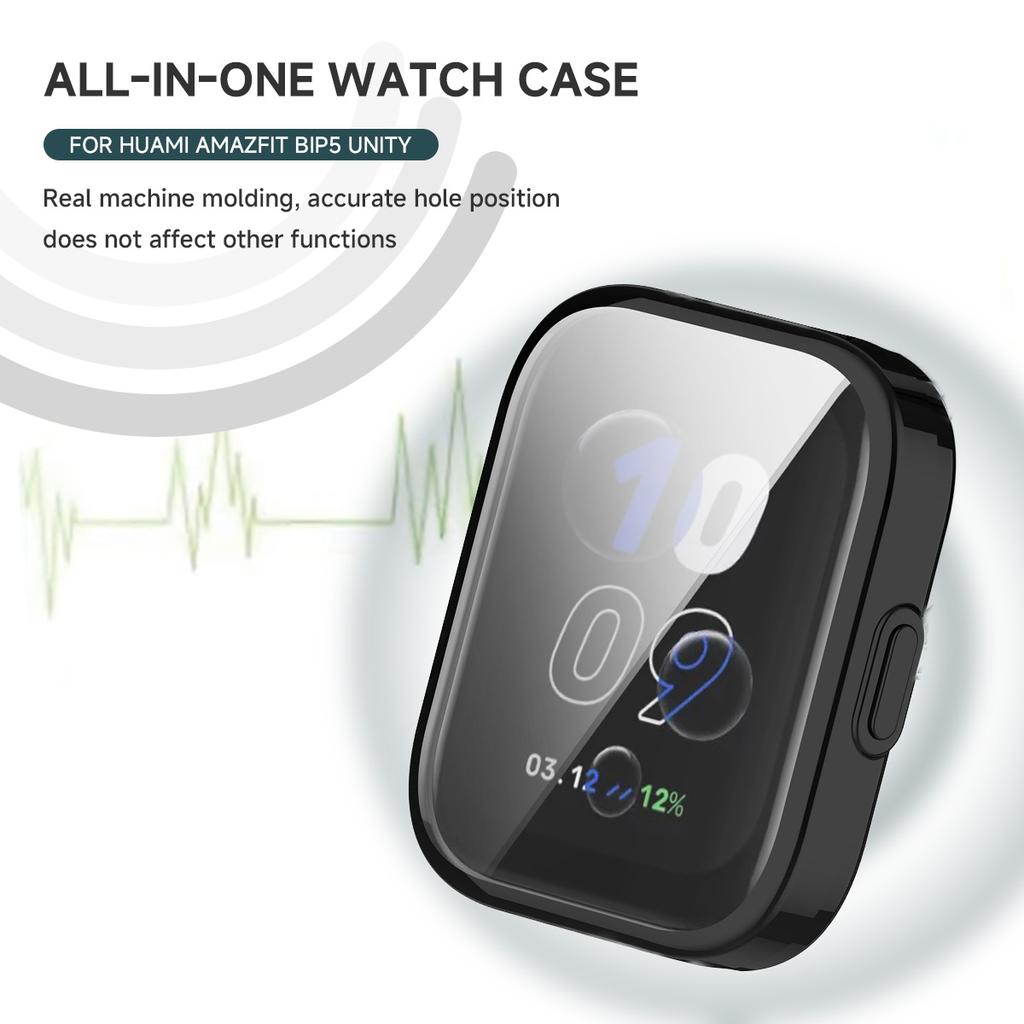Чехол-защита экрана из ТПУ для умных часов Amazfit Bip 5 Unity, Защитный корпус с полным покрытием для аксессуаров Amazfit Bip5 Unity
