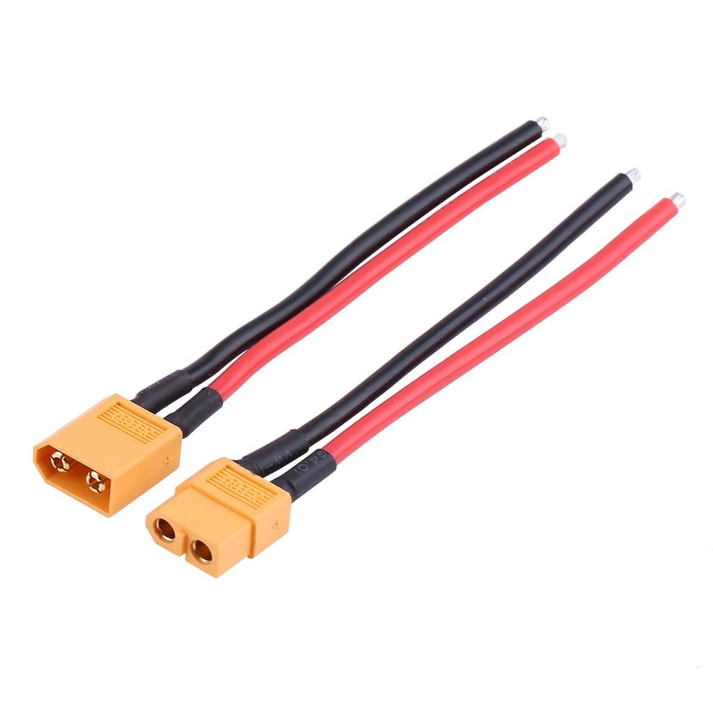 Набор из 2 шт. XT60 Female, Адаптер 14AWG Силиконовый Кабель xt 60 коннекторы Разъем Male stecker xt60 кабель Провод RC Аксессуар