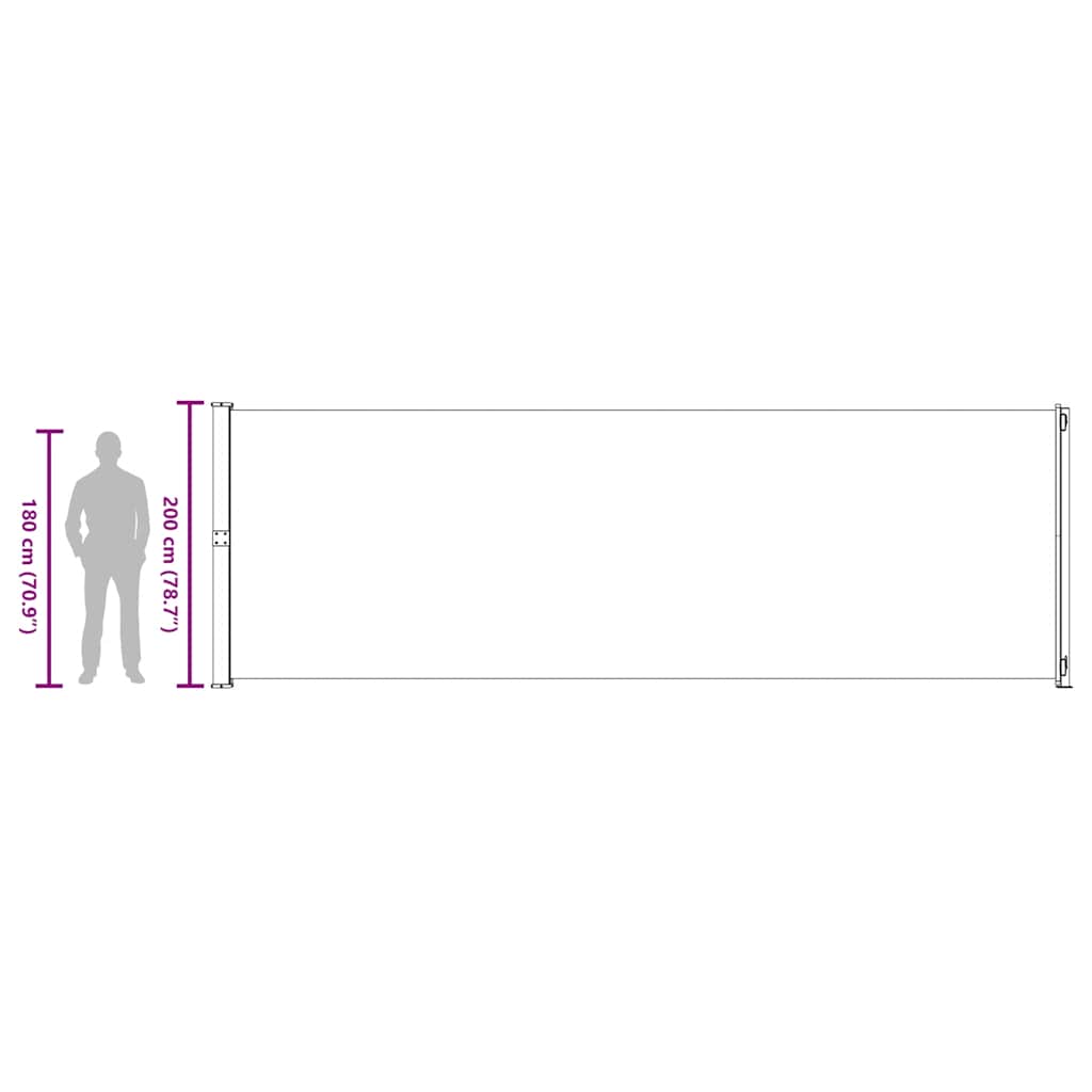 Side Awning Extendable 200x600 cm Cream