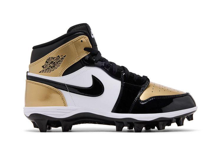Men's Sneakers Jordan 1 Mid TD Cleat Gold Toe Metallic Gold/White/Black