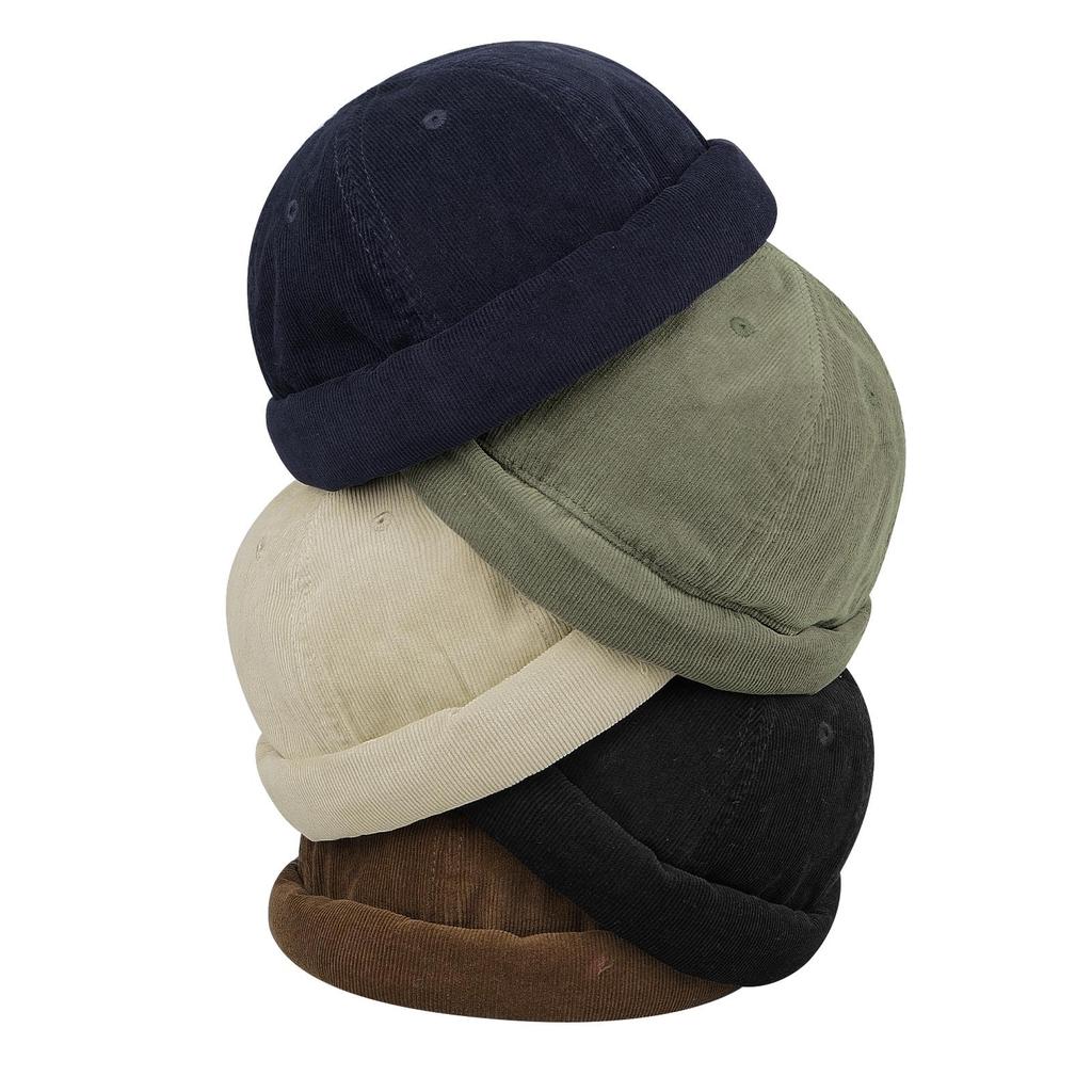 Кепка без козырька, с отворотом, ретро, для часов, для улицы, мужская, хлопок, стиль, повседневная, стройнящая, круглая, кепка, унисекс, (C-HBH01-Темно-синий)