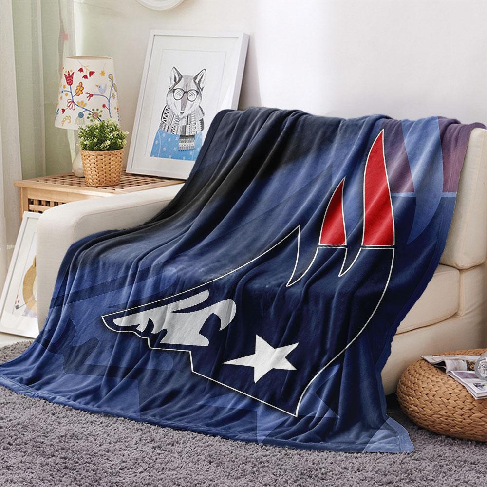 NE Patriots Printed Flannel Blanket, soft throw for bedroom sofa, washable, fan merchandise, great gift.