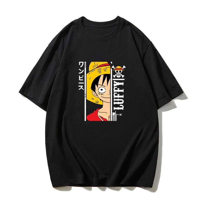 ONE PIECE Luffy Anime TShirt Unisex Women Casual Loose Cotton Fashion Short Sleeve Tee