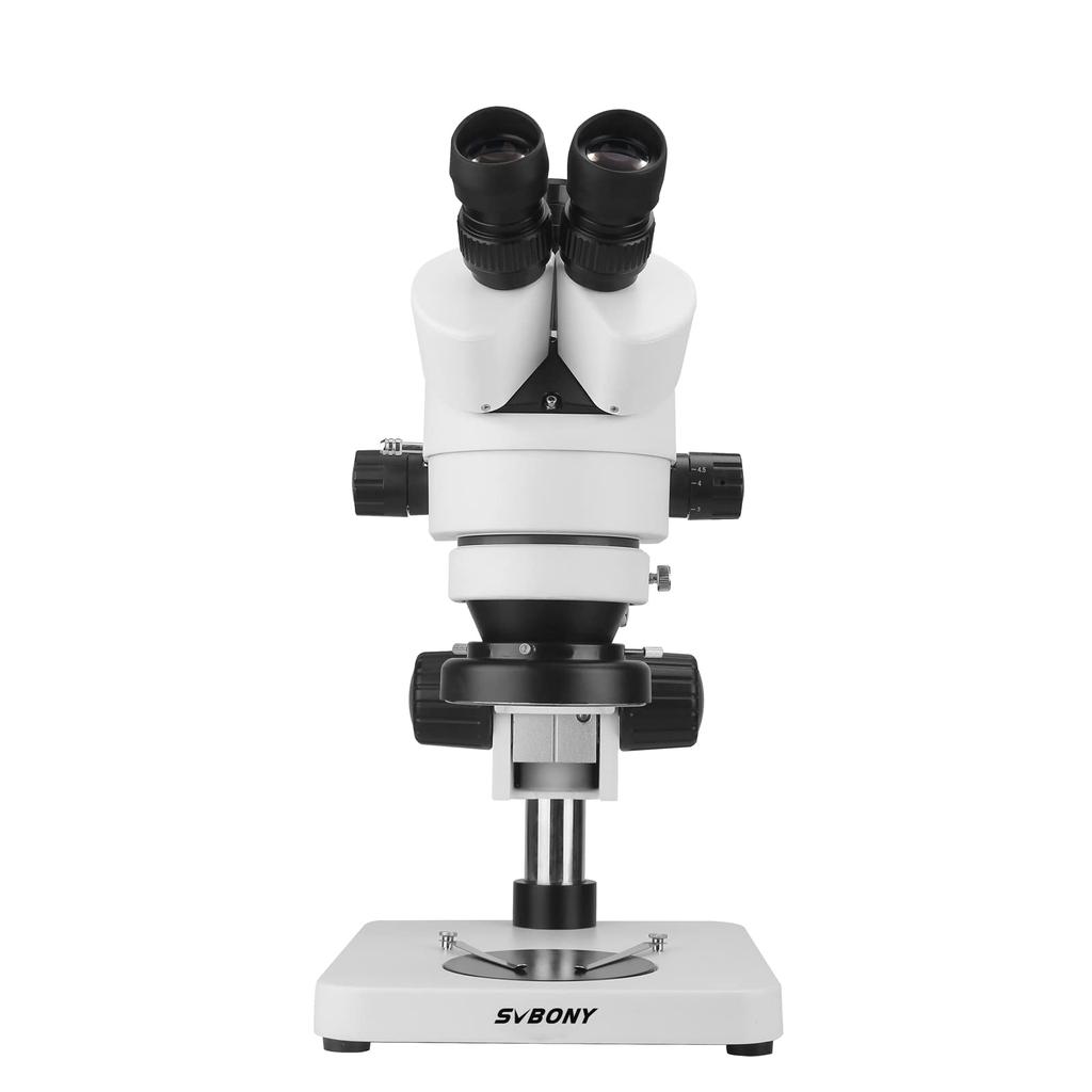 SVBONY SM402 стерео тринокулярный зум для большого вращающегося рабочего расстояния со светодиодным кольцом экспериментальное использование микроскоп, тип, осмотр, 7x-45x
