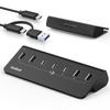 Dallfoll USB Hub USB Hub 7 Port USB Gen2 10Gbps Expansion Splitter 4 USB A Ports and 3 USB C Ports Supports Charging HUB 3.2 BC1.2 Self-powered