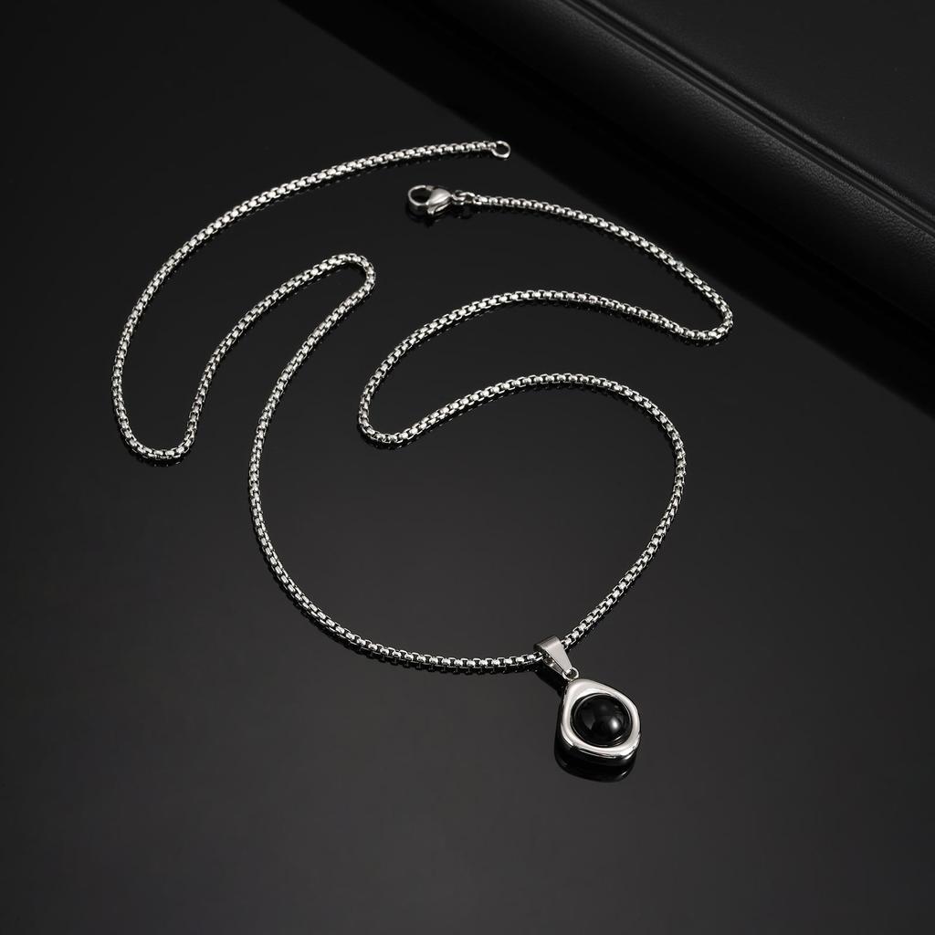 Ожерелье-подвеска из нержавеющей стали неправильной формы для мужчин, винтажное ожерелье с натуральным агатом и камнем "тигровый глаз", модное панк-украшение в подарок