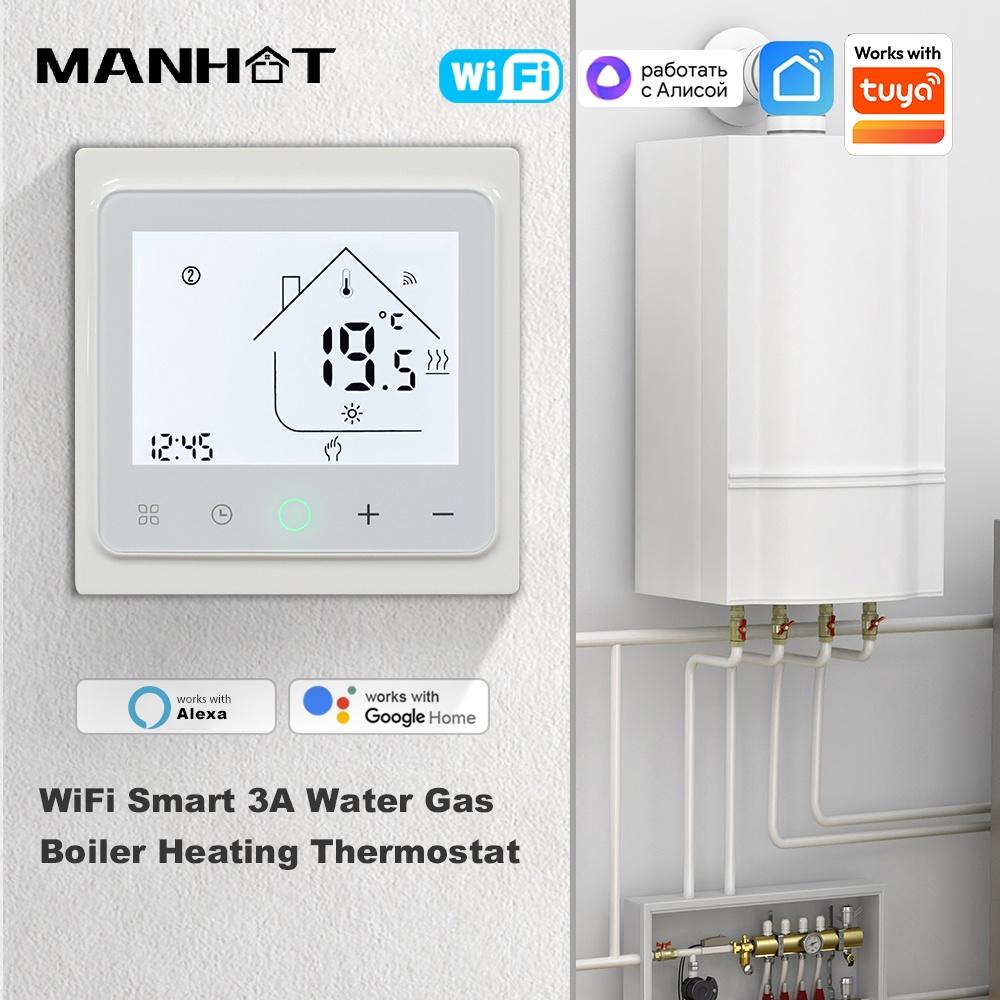 Manhot Thermostat WIFI Smart Life Temperature Controller For Electric Heating Gas Boiler Work with Tuya Alice Alexa Google Home
