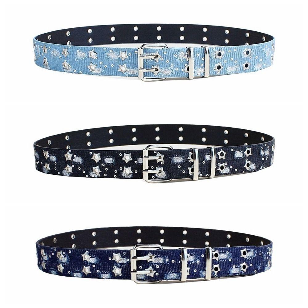 Metal Buckle Star Hole Sequin Belt Double Grommet Hole Trouser Decor Decoration Dress Decor