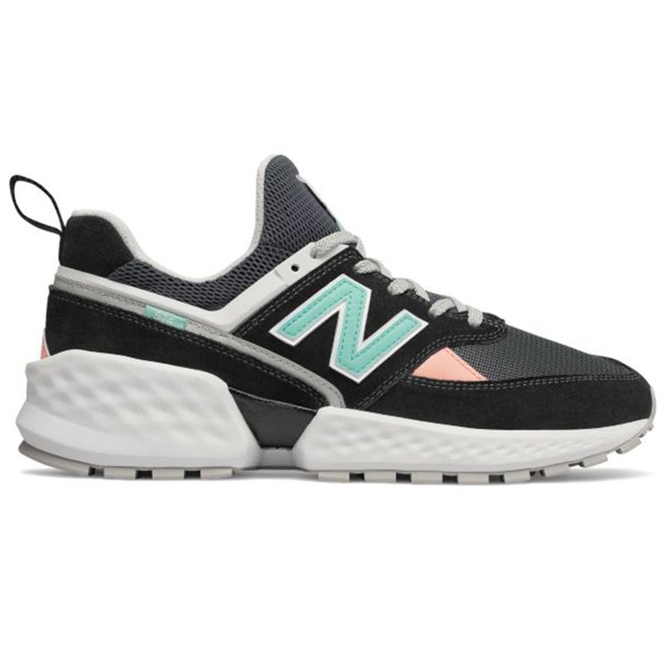New Balance Nb 574 Sport V2 Mesh Fabric Synthetic Leather Suede Comfortable Low Top Lifestyle Shoes Men Sneaker Black Blue MS574GNB