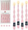Spiral Taper Candles Cute Candle Stick Long Tapered Twisted Candles for Home Décor Weddings Holiday Women Gifts,4pcs
