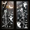 Halloween dark static window sticker dancing skeleton ghost bat spider spider web shop window party decoration
