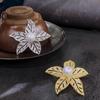 Temperament Five Leaf Flower Brooches Lapel Pins For Women Girls Delicate Corsage Elegant Clothing Accessories Gifts
