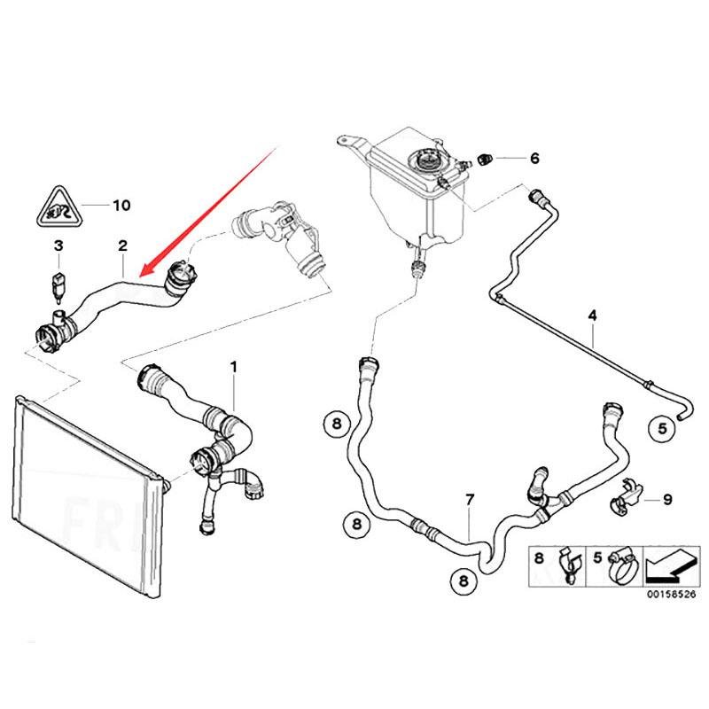 Car Accessories M54 Radiator Coolant Hose 17127519257 Radiator Hose For BMW E60 E61 E66