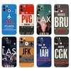 Black Tpu Case for Iphone 5 5s Se 2020 6 6s 7 8 Plus X 10 XR XS 11 12 13 Mini Pro MAX Back Cover Boarding Pass Air Ticket