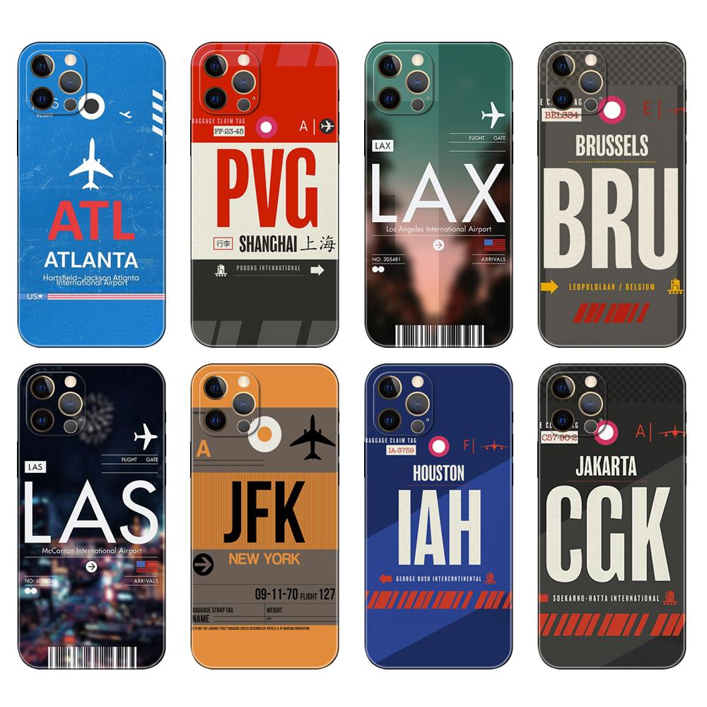 Черный чехол из ТПУ для iPhone 5 5s se 2020 6 6s 7 8 plus x 10 XR XS 11 12 13 mini pro MAX задняя крышка посадочный талон авиабилет