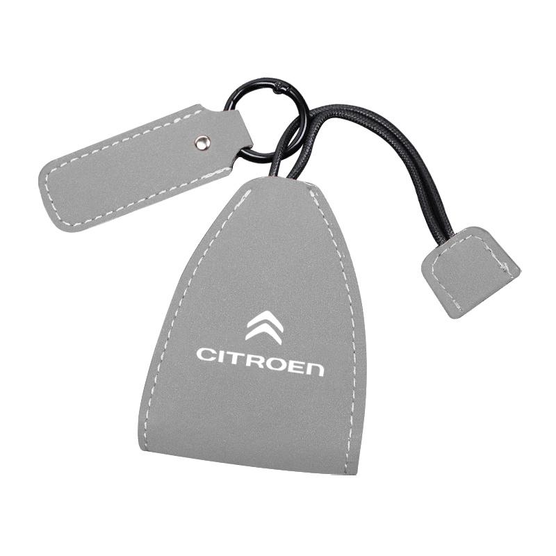 FFEC7 Car Logo Keychains Selected Suede Leather Car Key Bag For Citroen Celysee C6 C3 C5 C1 C2 C4 Aircross Picasso Cactus Berlingo Sax