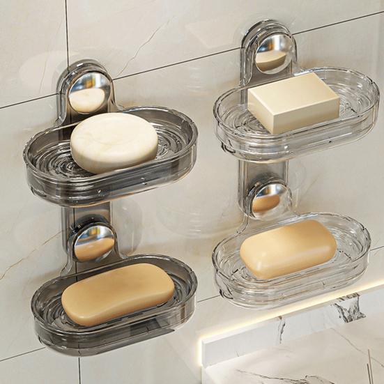 Настенная мыльница Двойная Слойка Полая Быстрый Слив Современная Без Сверления