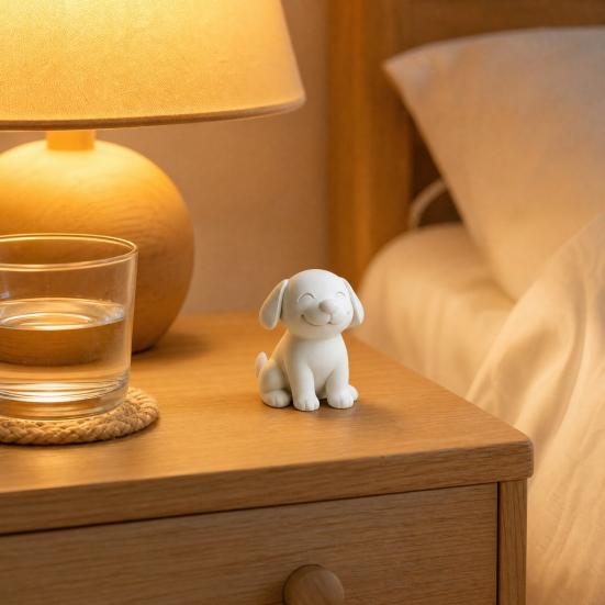 Фигурка собаки, 3D-печатная милая щенячья скульптура, Маленькое улыбающееся животное, Настольное украшение для стола в гостиной, Подарки для любителей собак