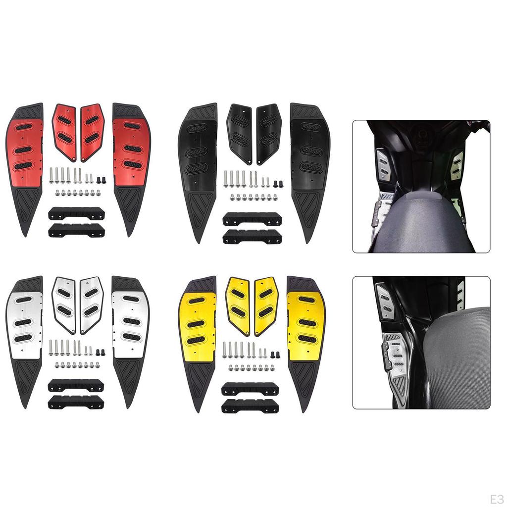 2 Pieces Floorboards Footpegs Mat Nonslip Foot Pedal Plate Pad Easy Installation Front Footboards