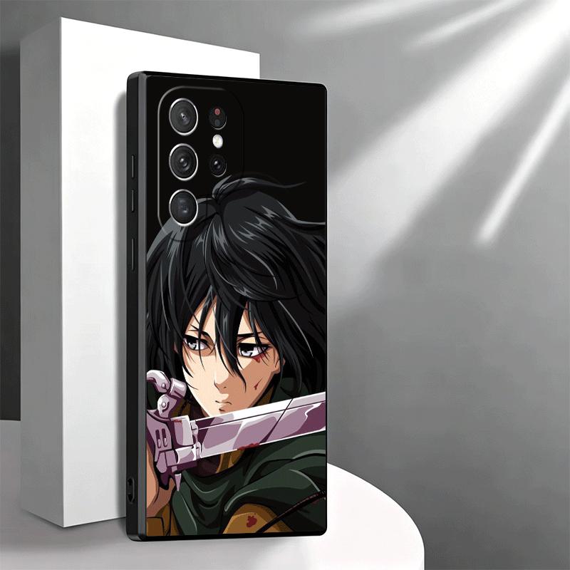 A-Attack On T-Titan Mikasa Soft Phone Case for Samsung Galaxy S26 S25 Edge S24 Ultra S23 Plus S22 S21 FE S20 Black Cover Back Sh