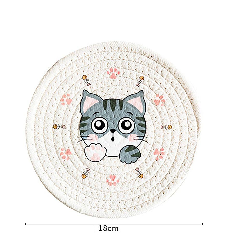 Cartoon S/L Coasters Tableware Waterproof Bowl Dish Pot Mats Cotton Heat Insulation Pad for Home Kitchen