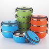 Stainless Steel Multi-layer Insulated Lunch Box Circular Sealed Lunch Box Student Office Workers Portable Handheld Bento Boxs