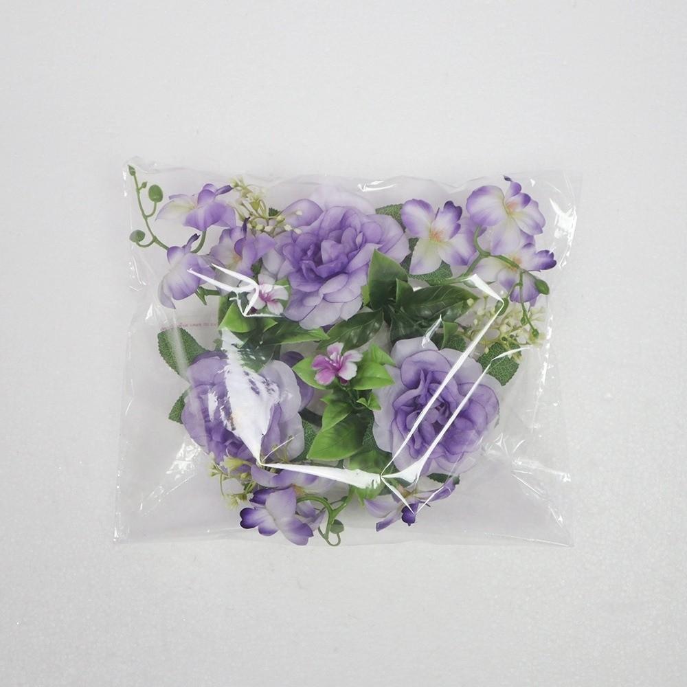 New Simulated Candlestick Wreath Silk Artificial Flowers Rhododendron Wreath Mini Candle Ring Christmas Ornament