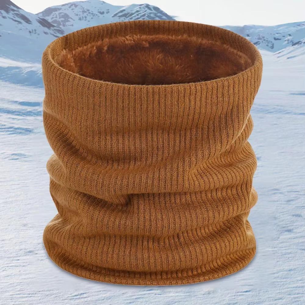 Теплый шарф-труба для шеи, вязаный шарф, двухслойная грелка для шеи, модная маска для езды, женская/мужская