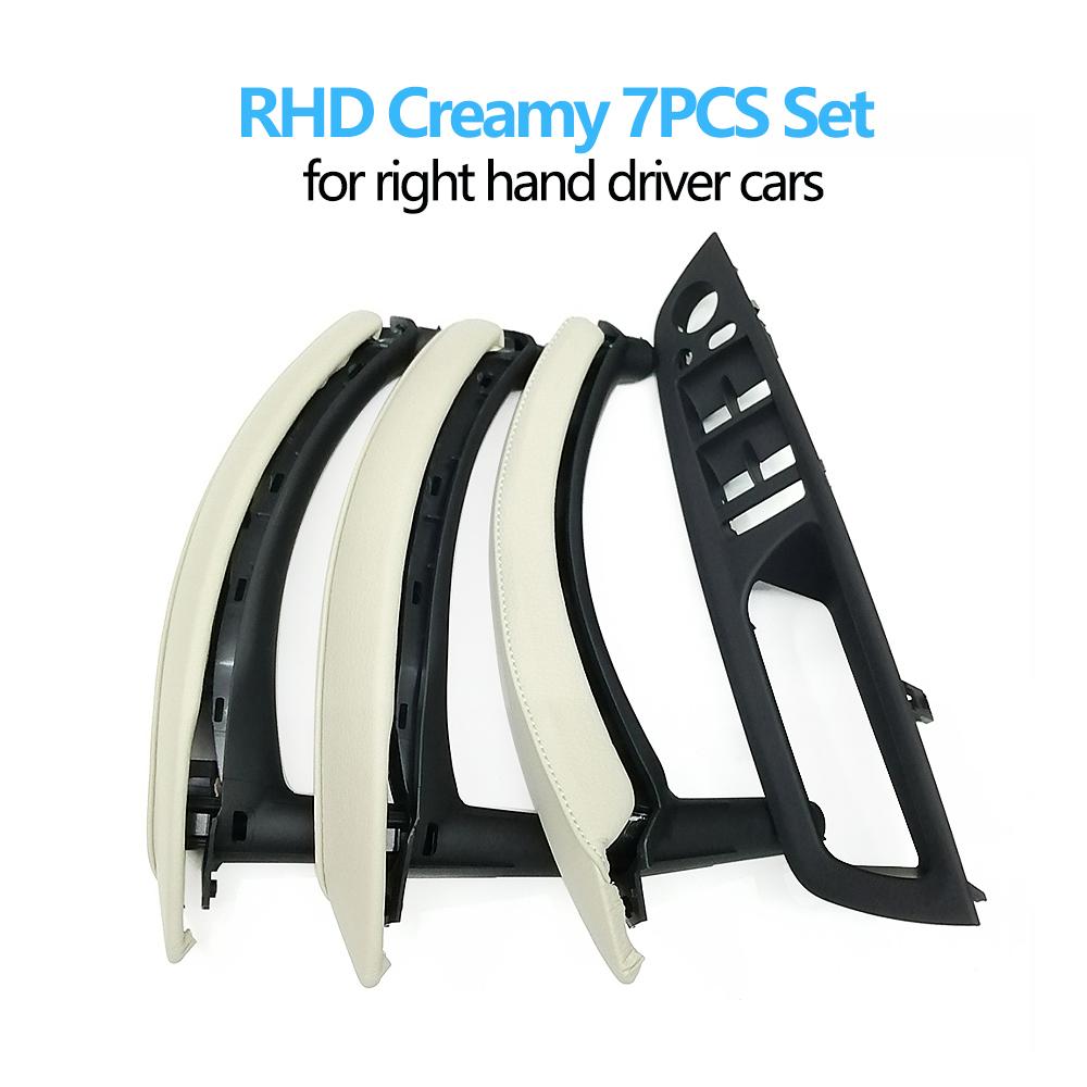 Набор из 7 шт., левая и правая внутренняя дверь, окно, панель переключателя с кожаным чехлом для BMW X5 X6 E70 E71