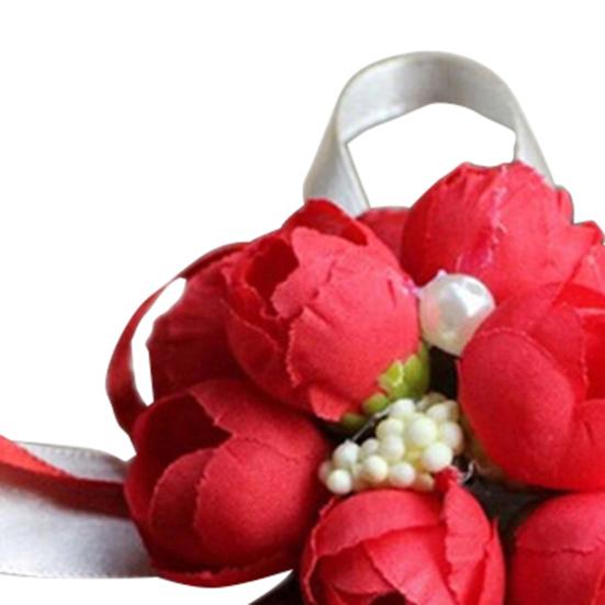 Цветок на запястье Яркий узор Искусственный жемчуг Лента Ткань Милый Свадебный Цветочный Браслет для Свадьбы