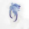 Akali Cosplay Wig Game LOL Star Guardian Akali Blue Purple With Ponytail Clip Wig Heat Resistant Synthetic Hair Wigs + Wig Cap