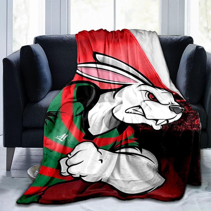 Nrl Rabbit Logo Design Blanket Suitable for Sofas, Beds, Offices, And Camping - Perfect Gift for Halloween Christmas