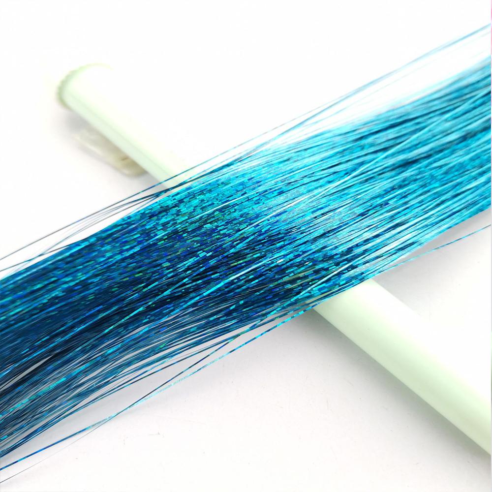 93/120cm Sparkle Synthetics Hair Extensions Tinsel Rainbow Colored Strands Girls Headwear Hairbinge Hair Laser False Decor